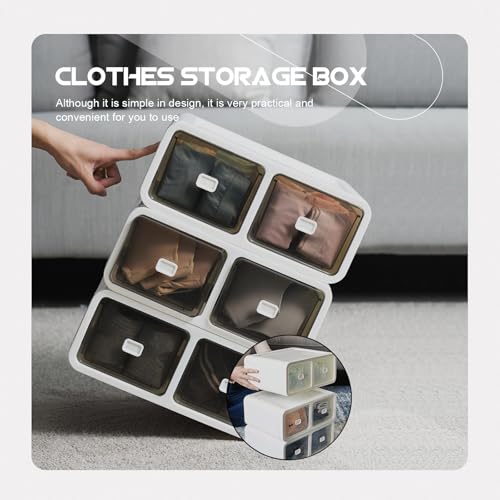 Boîte de rangement tiroir en PP blanc à 2 compartiments pour sous-vêtements - 7