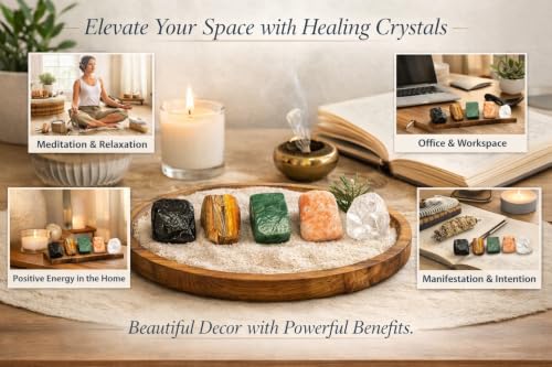 Image of 5-Stone Crystal Healing Set 100g - Black Tourmaline, Tiger Eye, Green Aventurine, Clear Quartz & Sunstone