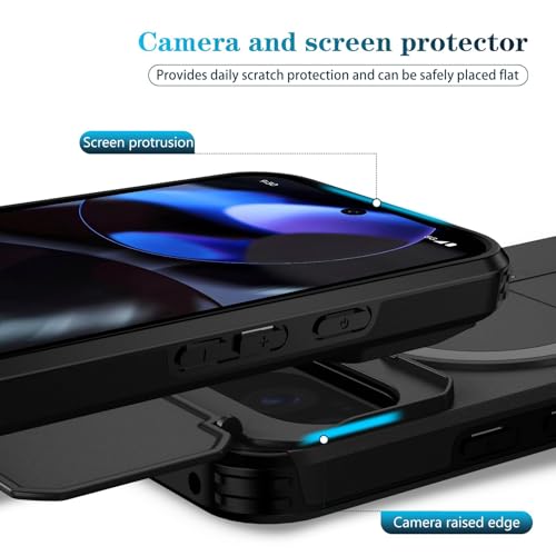 Image of ShieldTech MagStand Series Case for Google Pixel 10 Pro XL | Mobile Cover with Flip-up Camera Cover, MagSafe, Kickstand, Shockproof for Google Pixel 10 Pro XL - Black