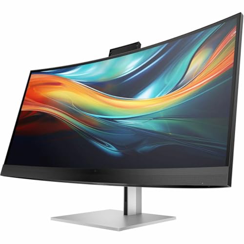 Image of HP HP Series 7 Pro 39.7 inch 21:9 5K Ultra HD Curved IPS LCD Conferencing Monitor with Webcam Package, Black /Silver - 740PM