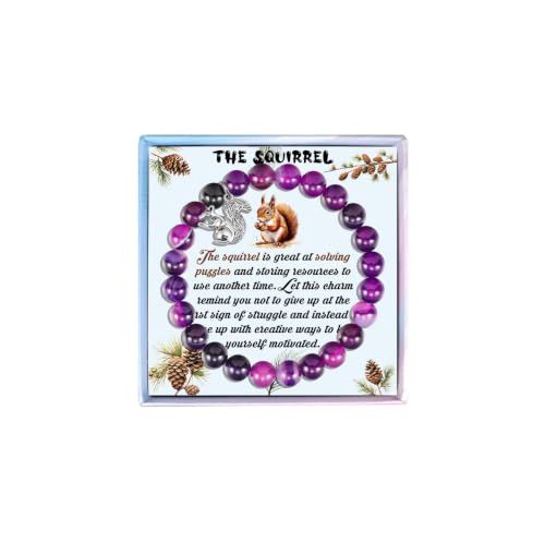 Image of MollyQueen Cute Squirrel Gifts - Squirrel Jewelry Bracelet Inspirational Gift for Friend