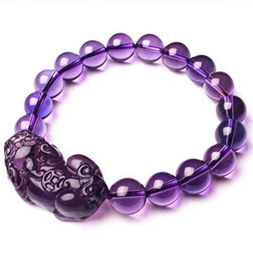 Amulette de richesse Feng Shui en quartz violet de 8mm pour couple