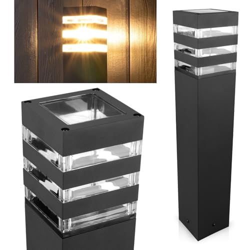 Lumiled Wegeleuchte Außen Pollerleuchte Außenstehleuchte Stehlampe Außenleuchte Außenbeleuchtung Gartenleuchte Wegelampe stehend 50cm IP44 schwarz...