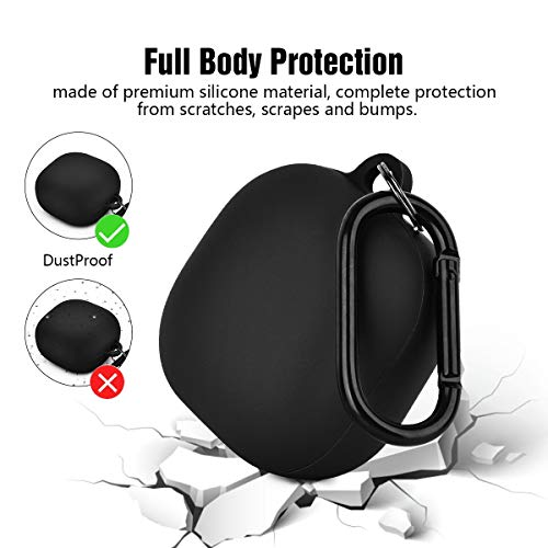 Airspo Silicone Case Compatible With Samsung Galaxy Buds 2 Pro/Galaxy Buds 2/ Galaxy Buds Pro/Galaxy Buds Live Case (Black) #TOP4