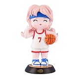 Zeizafa Decoración de dibujos animados figuras de baloncesto con fiesta sentado/de pie para adorno creativo hogar chimenea escultura soporte de madera alambre globo perro pequeño escritorio mate para