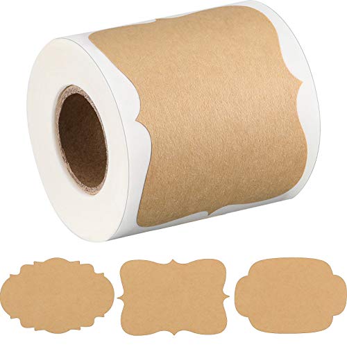 150-Piece Natural Kraft Blank Tag Sticker Labels - Personalized Paper Stickers for Crafting and Decorating