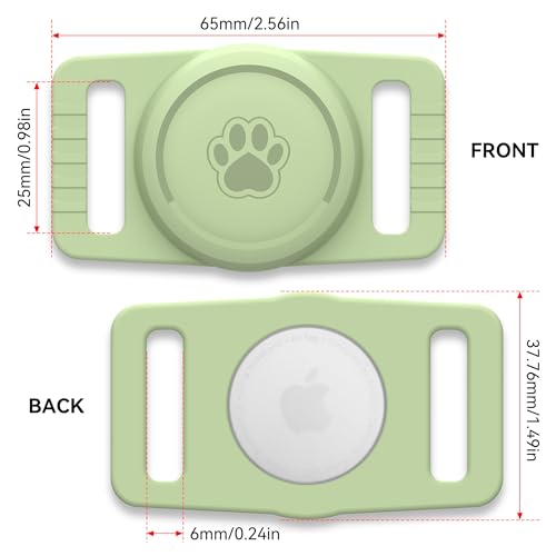 Image of GOCII for Airtag Dog Collar Holder 2 Pack,Waterproof Dog Collar Holder for Apple AirTag(Gen 1 & 2),Silicone Air Tags Case for Dog Collars(Light Green)