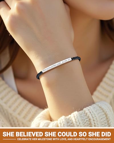Image of Graduation Gifts for Her, 5th 8th Grade High School College Graduation Gifts Class of 2025 Graduate Bracelet She Believed She Could So She Did