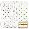 5-Pack Muslin Baby Burp Cloths – Organic White Bamboo Cotton Burp Cloth – Burp Rags – Neutral Burp Clothes for Baby Boy…