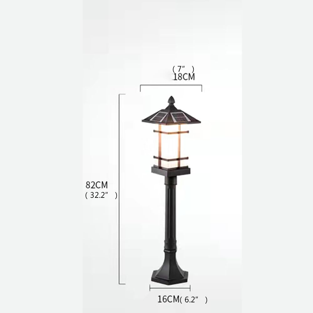 Lampada Solare da Giardino contemporanea, Impermeabile, per Ville, Giardini, Cortili, quartieri residenziali (Stile 10 H82CM, 1 Pezzo)