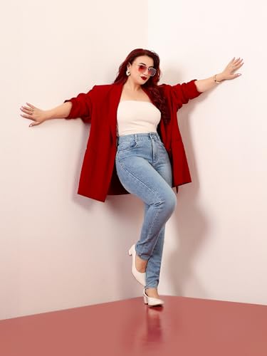 Image of Miss Chase A+ Women's Wide-Leg High Rise Regular Length Stretchable Denim Jeans