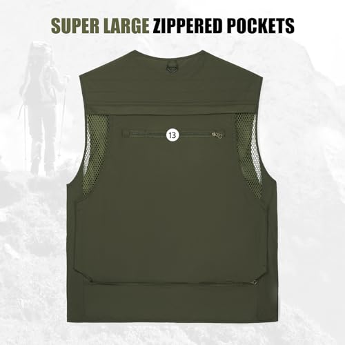 Image of AOTORR Mens Outdoor Work Safari Cargo Photo Travel Fishing Vests for Men with Multi-pockets