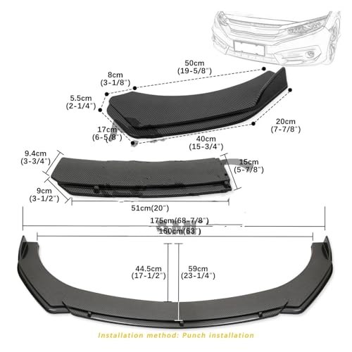 Canard Spoiler Avant Aérodynamique en PP Carbone pour Sorties Circuit - 3