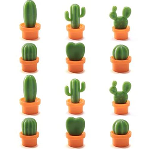YHRJ Aimants de Réfrigérateur Aimant de frigo Cactus créatif, Poteau de Message magnétique décoratif en Pot personnalisé, Aimant de Plante de Simulation 3D (Color : A) Cover