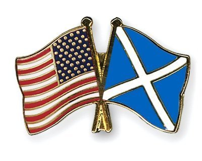 Scotland & USA Country Friendship Flag Pin Badge - Souvenir Made in Scotland