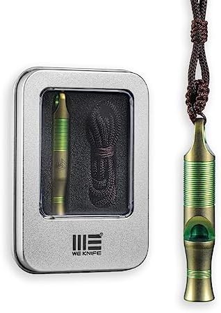 WeKnife Emergency Whistle Survival Loud, Titanium Outdoor Safety Whistle Survival Shrill Loud Blast With Paracord for Kayak, Life Vest, Jacket, Boating, Fishing,Camping, Hiking, Hunting, Coyote A-05CP