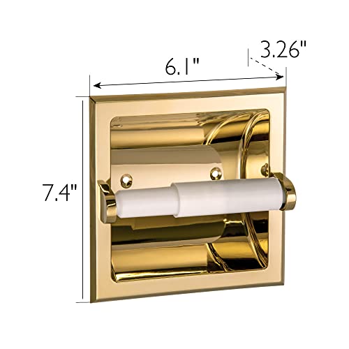 Image of Millbridge Recessed Toilet Paper Holder in Polished Brass