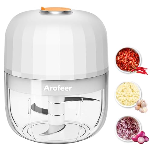 Arofeer Garlic Chopper Electric 250ml,Mini Chopper Cordless With 304 Stainless Steel Blade, Mini Food Processor For Onion, Ch