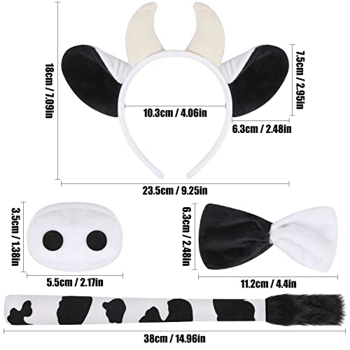 Set de 4 piezas disfraz de vaca accesorios para cosplay miniatura 2