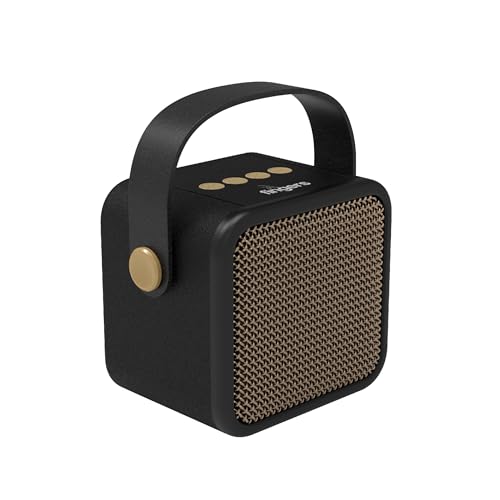 Image of FINGERS SoundKing Portable Speaker (BT, FM, mSD, USB, AUX, 12-hr Playtime) | Compact | Magnificent Sound & Bold Bass | Free Carry Strap | Built-in Mic - Rich Black