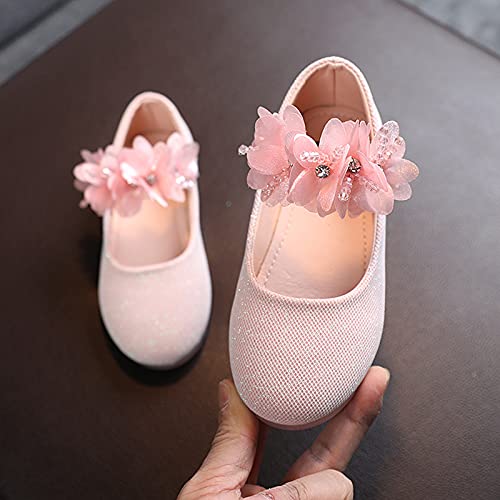 Dress Shoes for Girls,Toddler Kids Baby Girls Round Toe Floral Dance Princess Shoes Sandals 1-7 Years Wedding Shoes4
