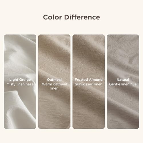Bedsure 100% Washed Cotton Duvet Cover Full Size - Frosted Almond Minimalist Cotton Duvet Cover Linen Like for All Seasons - GentleSoft™ Plain Simple Bedding (Frosted Almond, Full, 80"x90")