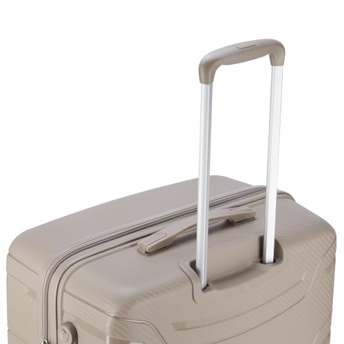 Image of Skybags Cabin Curve Set of 3 Hard Luggage (+Medium+Large) | Polypropylene Luggage Trolley with 8 Spinner Wheels| Beige | Unisex - 76 Cm