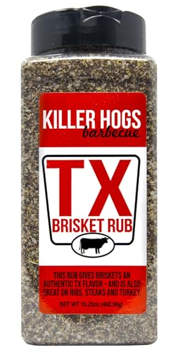 Killer Hogs BBQ TX Brisket Rub | Championship BBQ and Grill Seasoning | Great on Brisket, Ribs, Steaks, or Turkey | 16.3 oz