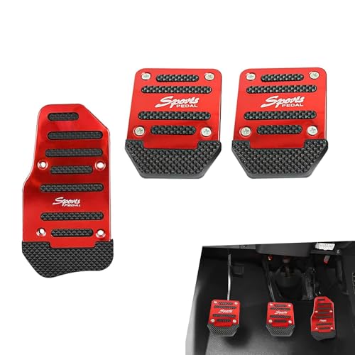 Yidcidu 3PCS Car Non-Slip Metal Pedal Pads, Manual Transmission Brake