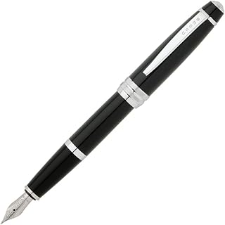 Bailey Black Lacquer Medium Nib Fountain Pen incl. Premium Gift Box – Refillable Catridge Pen