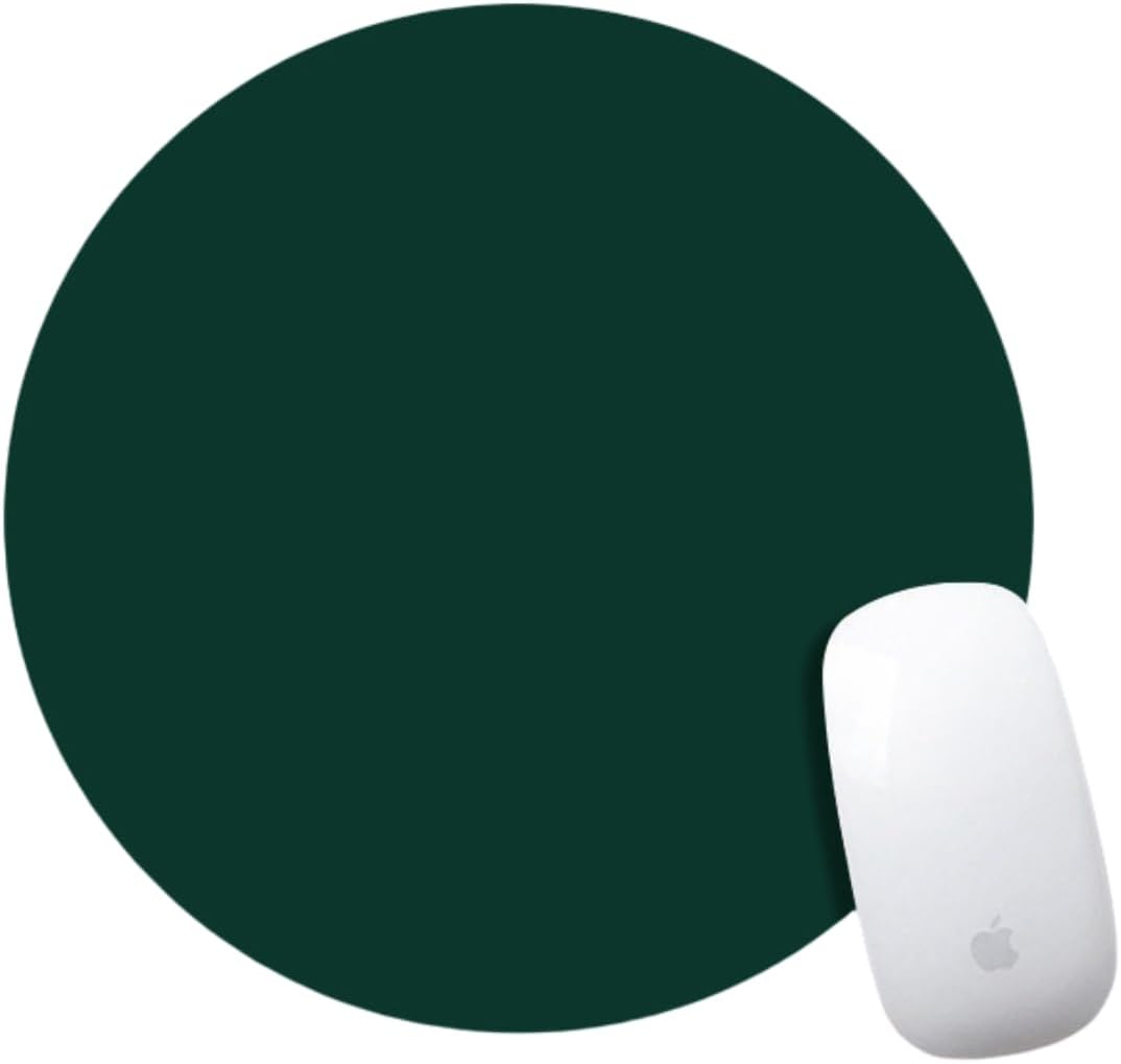 Plus Nao Mouse Pad, Round Shape, Thin, Waterproof, Leather-like, Slim, PC, PC, Peripherals, Solid, Simple, Stylish, Stylish, green (dark green)