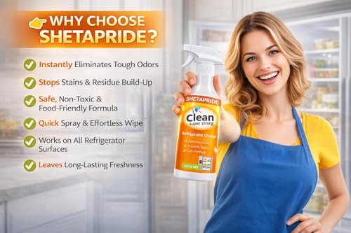 Image of Refrigerator Cleaner Spray & Deodorizer 500ml | Food-Safe Formula | Eliminates Odors & Stains | Cleans Fridge Shelves, Drawers & Interior Surfaces