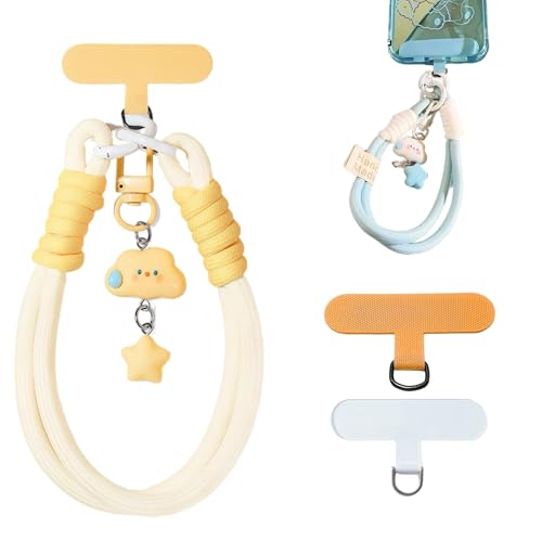 Image of KIMAGIC Korean Dopamine Phone Wrist Strap - Handmade Thickened Phone Lanyard, Anti-Drop Hands-Free Charm