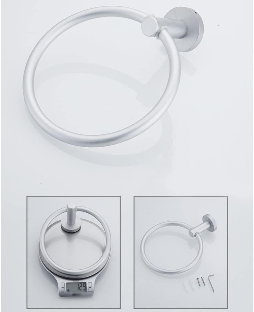 LSLYTQ Round Towel Ring, Bathroom Hanging Towel Rack, Space Aluminum Bathroom Storage Towel Rail Towel Holder