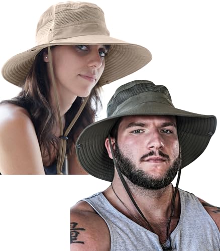 Image of GearTOP Safari Hat for Men Sun Hats for Women UV Protection UPF 50+ Fishing, Gardening, Hiking Hat (22-23 1 /2 inch)