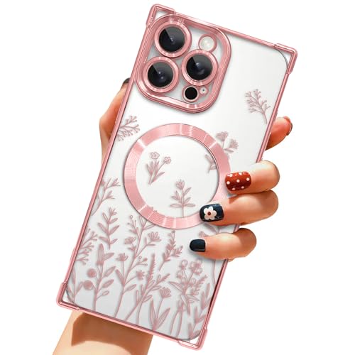 Coque iPhone 16 Pro Max MagSafe ornée d'un superbe plaqué floral