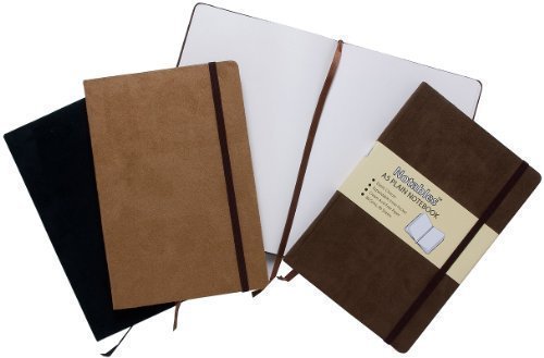 A5 Suede Effect Notables Plain Notebook Sketchbook Jot Pad Brown