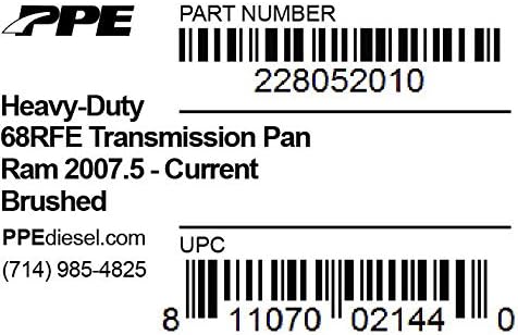 PPE Heavy-Duty 68RFE Tranmission Pan (Brushed) 228052010 Compatible with 2007.5-2018 Dodge Ram 6.7L Cummins Diesel