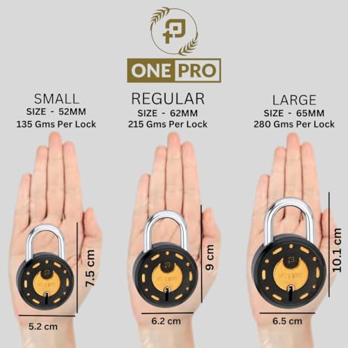 Image of Azco Round Locks Multiple Keys Padlocks 52mm 65mm Steel Levers Double Locking, Strong Hardened Shackle Lock and Key for Home Door Shutter Shop Office Main Gate (3 Keys 50mm Black Pack 1)