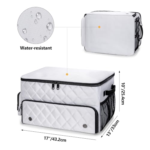 Image of PGmoon 2 Layer Golf Trunk Organizer, Golf Car Storage Organizer with Individual Ventilated Compartment for 2 Pairs Shoes, Golf Car Locker for Balls, Clothes, Tees, Gloves, Accessories (White)