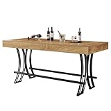 Tribesigns 160CM Bartisch Stehtisch Schreibtisch Arbeitstisch, Farmhouse Esstisch für 4-6 Personen mit Fußstütze aus Metallring für Küche, Wohn- & Esszimmer - 160 x 70x 90 cm (B/H/T) (nur Tisch)