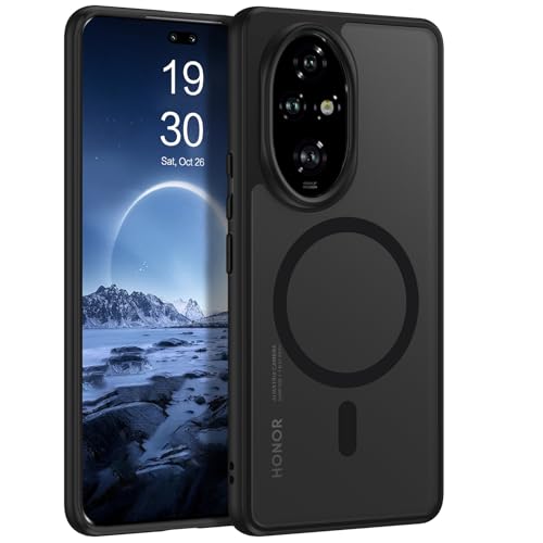 BENTOBEN Funda Magnética para Honor 200 Pro 5G 6.78''[Compatible con Magsafe] Carcasa Honor 200 Pro Cover Protección de Grado Militar Anti-Golpes Parte Trasera Mate Translúcida Anti-Arañazos-Negro