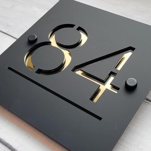 Targhetta personalizzata per indirizzi esterni moderna numero civico targa per numeri civici per cortile, giardino, cassetta postale (18 x 18 cm x7)