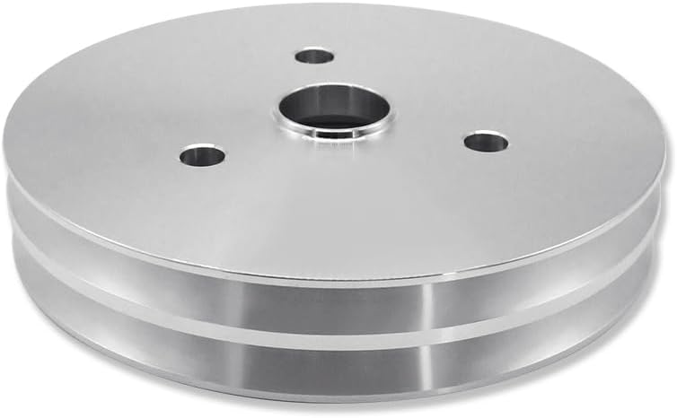 Polished Aluminum Mechanical Short Water Pump & Pulley & Crankshaft Pulley Double Groove For Chevy SBC 283 327 350 383 400 1955-1985