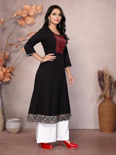 Image of rangita Women's Cotton Regular Fit Casual Kurta