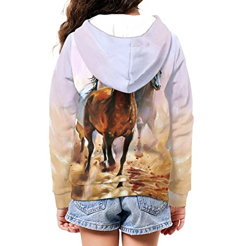 Viewamoon Horse Trendy Hoodies For Teen Boys 11 To 13 Full Zip Long Sleeve Hoodies For Boys Youth Skateboarding Hoodie With Front Pocket Stylish Kids Active Outfits For Party Holiday #TOP5