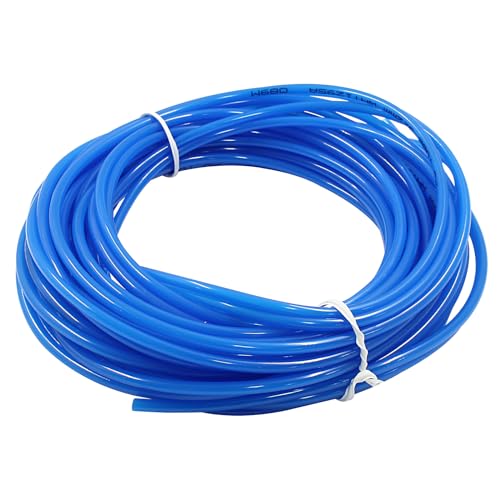 Coufce Pneumatic Tubing Pipe 1/8\" OD PU Polyurethane Air Line Blue Nylon Air Brake Hose 32.8 FT