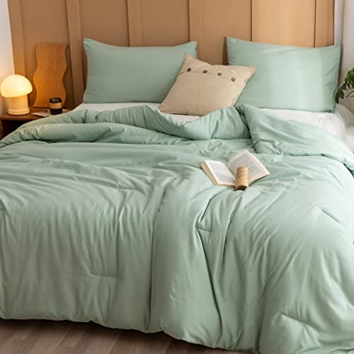 Rosgonia Sage Green Comforter Full,3Pcs (1 Boho Sage Comforter & 2 Pillowcases), Sage Green Comforter Set Full,Soft Lightweight Cozy, Easy To Wash And Clean Sage Green Comforter Full Size #TOP4