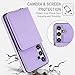 Asuwish Phone Case for Samsung Galaxy S24 FE 5G Wallet Cell Cover with Tempered Glass Screen Protector Wrist Crossbody Strap RFID Blocking Stand Credit Card Holder S 24 EF AI S24FE 24S Women Purple