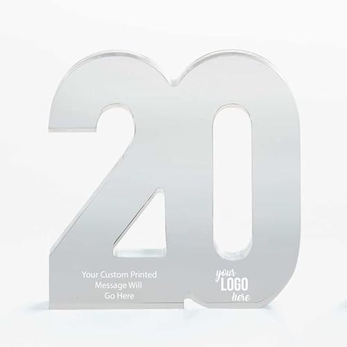 Miniatura 10 de Trofeo acrílico a todo color  Premio al servicio al empleado de 25 años  Transparente  Premio para empleados  Impresión personalizada de hasta tres